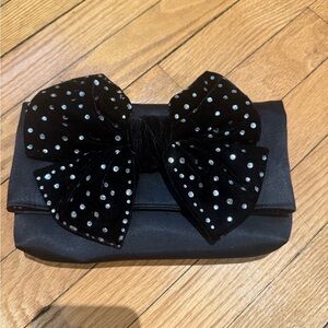 Betsy Johnson Elegant Black Clutch with Bow